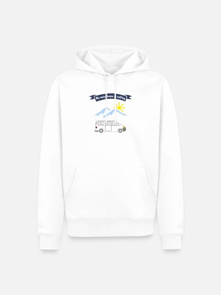 motorhome is calling - Männer Premium Bio Hoodie - Weiß