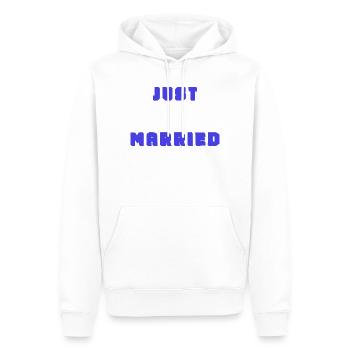 ICH HABE GERADE GEHEIRATET. Junggesellinnenabschied. VALENTINSTAG. PAAR. LIEBE - Männer Premium Bio Hoodie - Weiß - Vorne - Nico (187cm)