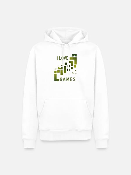 love games - Männer Premium Bio Hoodie - Weiß