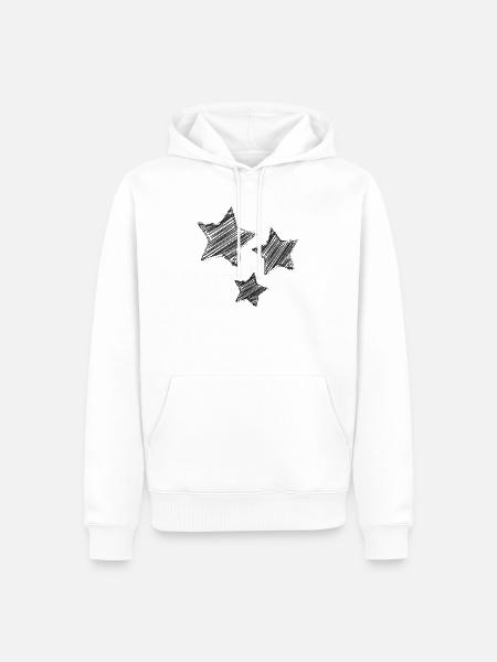 STERN. STERN. STERNE. FEST. JAHRESTAG. WEIHNACHTEN - Männer Premium Bio Hoodie - Weiß