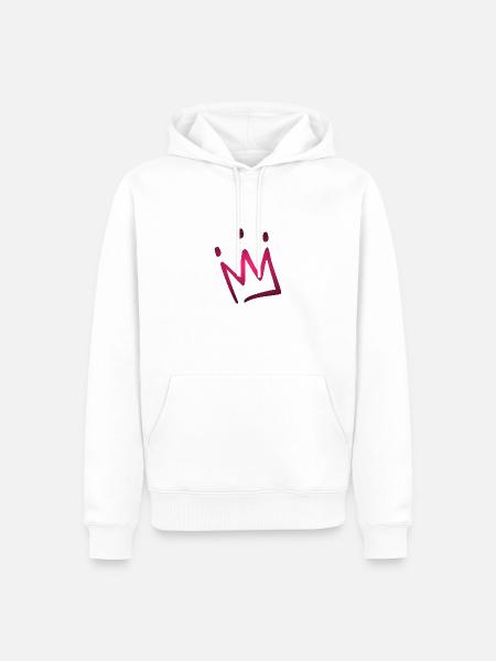 Krone Rosa - Männer Premium Bio Hoodie - Weiß