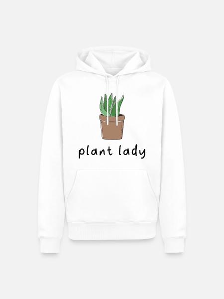 Plant Lady. - Männer Premium Bio Hoodie - Weiß