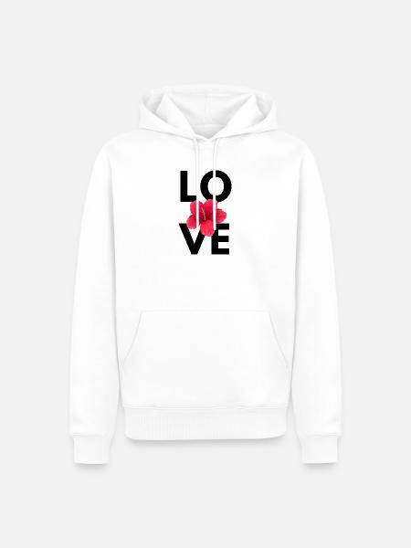 Love Flower T-Shirt - Männer Premium Bio Hoodie - Weiß