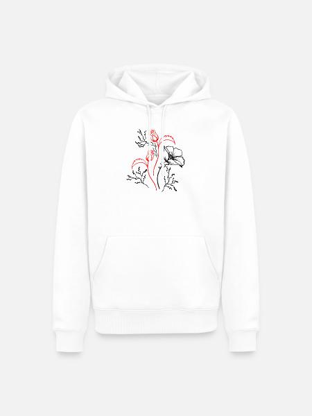 Blumenstrauß - Männer Premium Bio Hoodie - Weiß