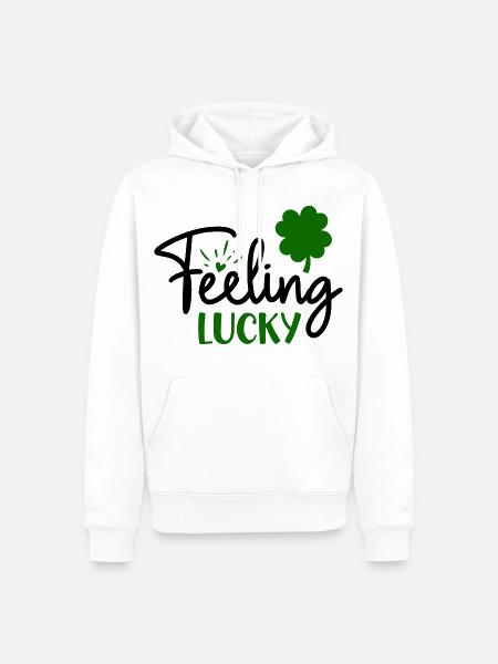 GLÜCKLICH SEIN - Männer Premium Bio Hoodie - Weiß