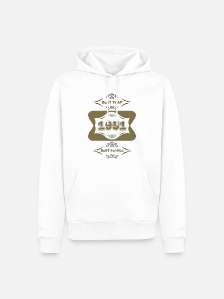 1951 - Männer Premium Bio Hoodie - Weiß