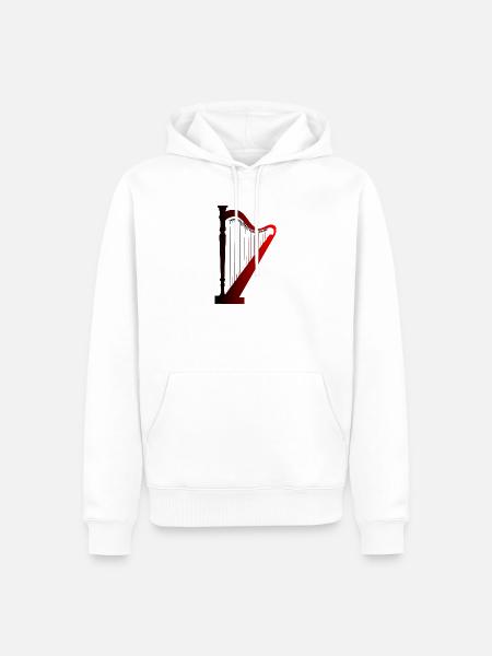 Harfe - Männer Premium Bio Hoodie - Weiß