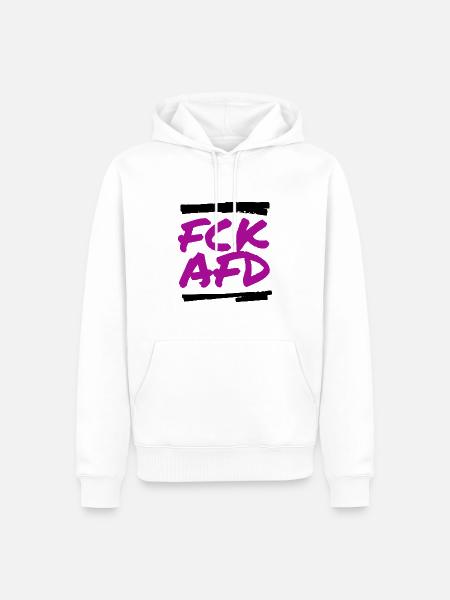 FCK AFD - Männer Premium Bio Hoodie - Weiß