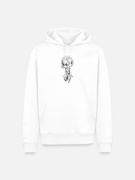 Muskelmann mit Globus - Männer Premium Bio Hoodie - Weiß