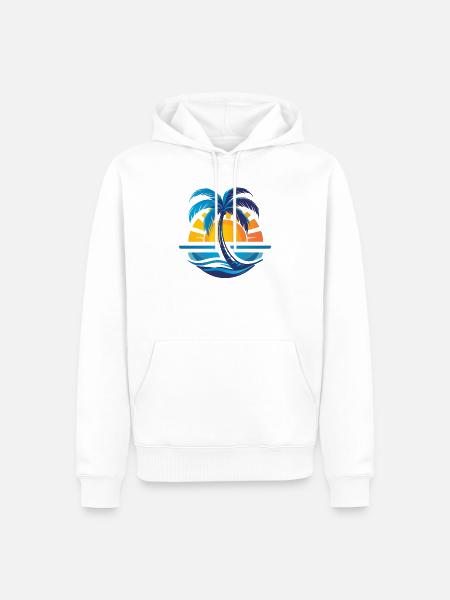 Urlaubszeit - Männer Premium Bio Hoodie - Weiß