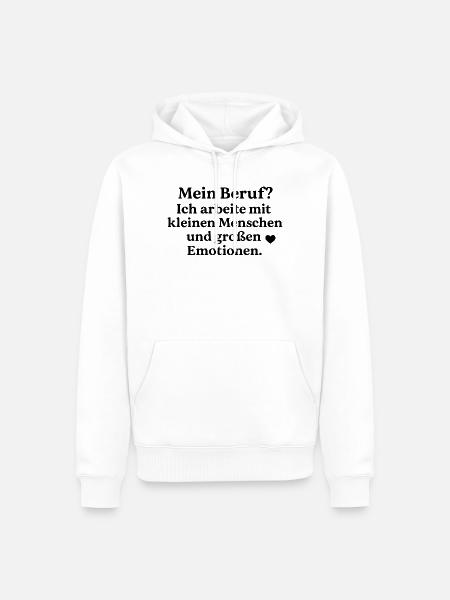 Kleine Menschen & Große Emotionen - Männer Premium Bio Hoodie - Weiß