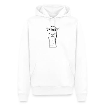 Alpaka - Männer Premium Bio Hoodie - Weiß - Vorne - Nico (187cm)
