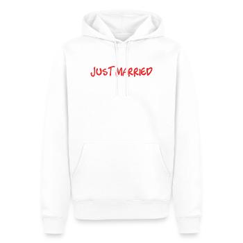 ICH LIEBE DICH. ICH HABE GERADE GEHEIRATET. Junggesellinnenabschied. VALENTINSTAG - Männer Premium Bio Hoodie - Weiß - Vorne - Nico (187cm)