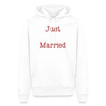 ICH LIEBE DICH. ICH HABE GERADE GEHEIRATET. Junggesellinnenabschied. VALENTINSTAG - Männer Premium Bio Hoodie - Weiß - Vorne - Nico (187cm)