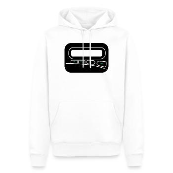 Melder Pager zum selbst gestalten - Männer Premium Bio Hoodie - Weiß - Vorne - Nico (187cm)