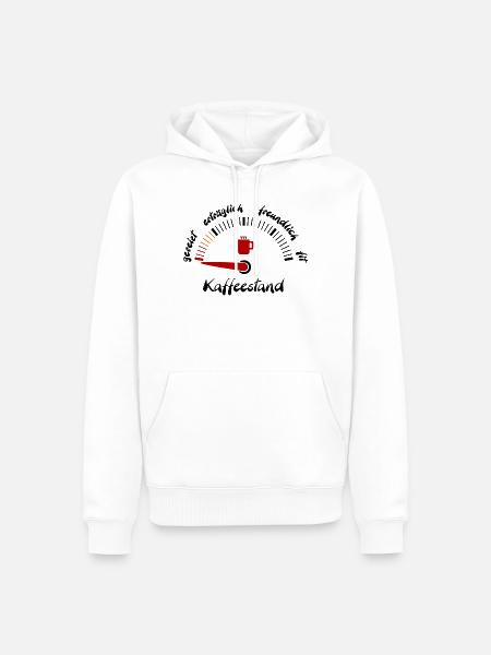 Kaffeeanzeige Zeiger unten down - Männer Premium Bio Hoodie - Weiß