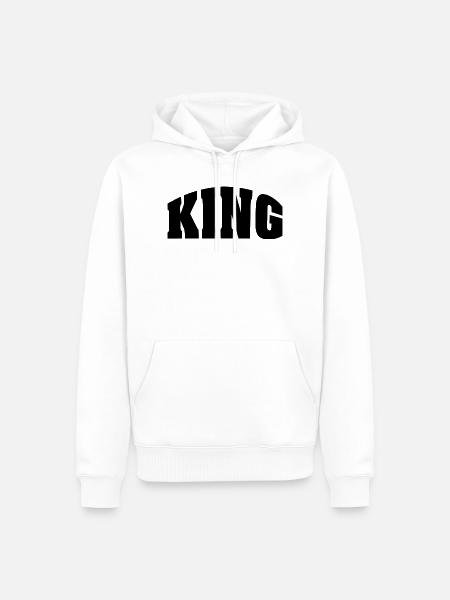 KING - Männer Premium Bio Hoodie - Weiß