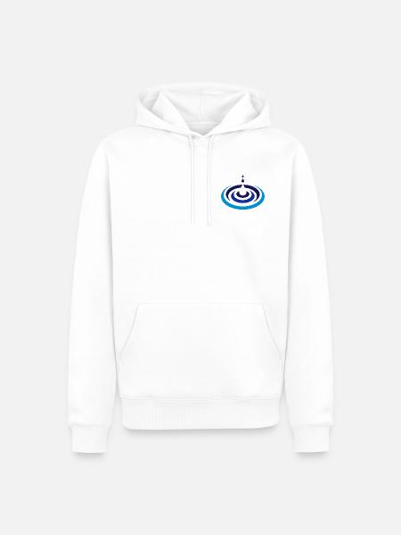 Wassertropfen Logo - Männer Premium Bio Hoodie - Weiß