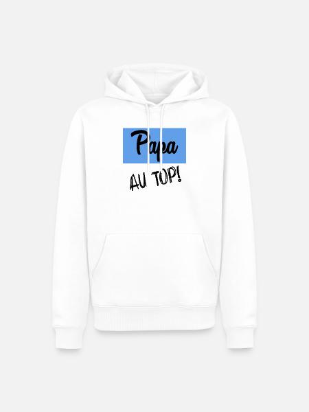 PAPA - Männer Premium Bio Hoodie - Weiß