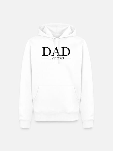 Dad EST 2023 - Männer Premium Bio Hoodie - Weiß