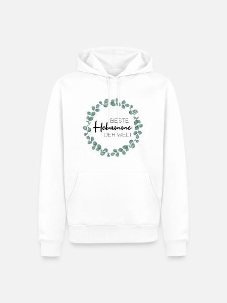 Beste Hebamme der Welt - Männer Premium Bio Hoodie - Weiß