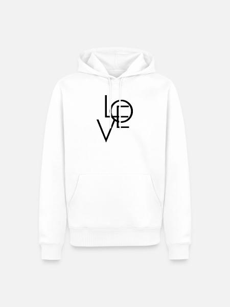 LOVE - Männer Premium Bio Hoodie - Weiß