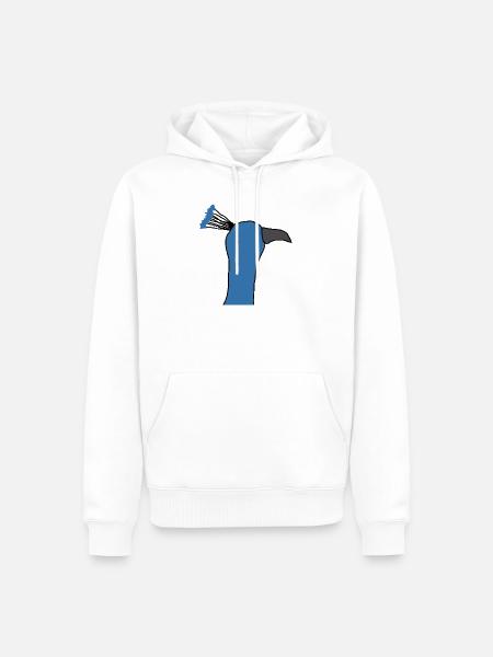Pfau - Männer Premium Bio Hoodie - Weiß
