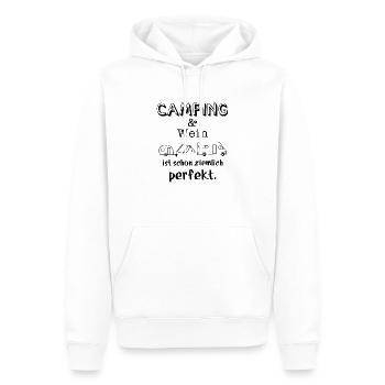 camping und wein - Männer Premium Bio Hoodie - Weiß - Vorne - Nico (187cm)