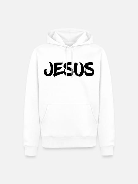 Jesus - Männer Premium Bio Hoodie - Weiß