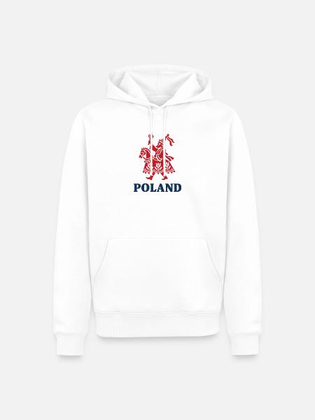 Polnische Lajkonik Volkskunst - Männer Premium Bio Hoodie - Weiß