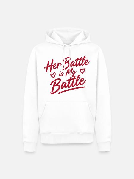 Her Battle Is My Battle - Männer Premium Bio Hoodie - Weiß