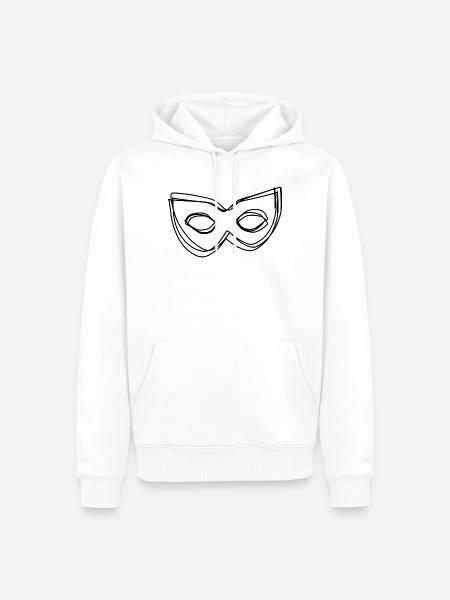 Maske handgezeichnet - Männer Premium Bio Hoodie - Weiß