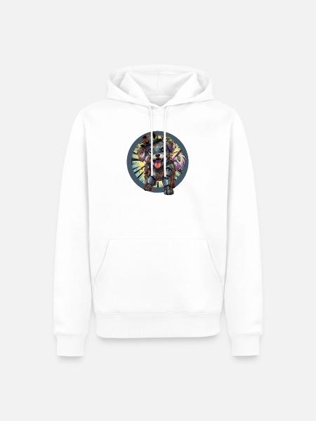 Mecha Hund Rostig und Verschmutzt - Männer Premium Bio Hoodie - Weiß