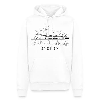 Sydney Opernhaus Linienkunst - Männer Premium Bio Hoodie - Weiß - Vorne - Nico (187cm)