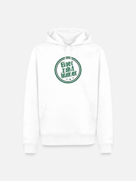 Einer zahlt immer Steuerzahler - Männer Premium Bio Hoodie - Weiß