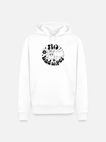 No Bad Vibes Doodle Muster - Männer Premium Bio Hoodie - Weiß