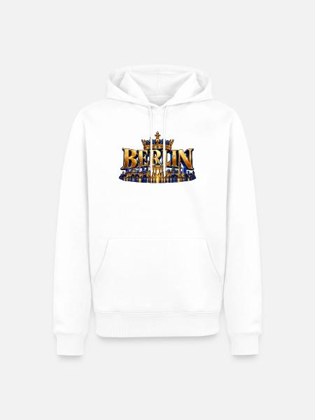 Berlin Kronen Skyline - Männer Premium Bio Hoodie - Weiß