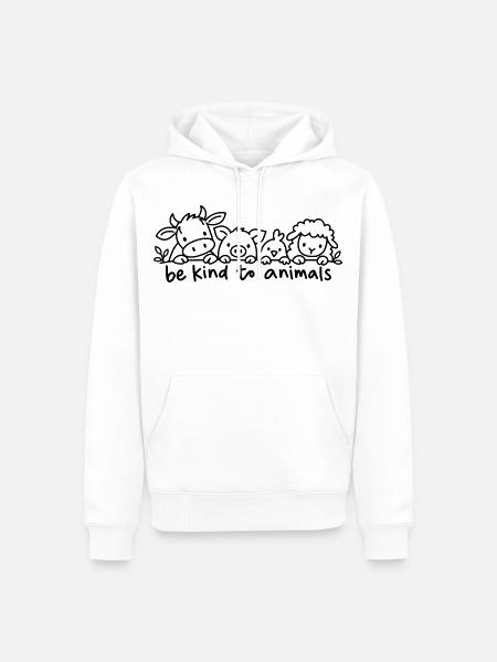 Be Kind To Animals - Männer Premium Bio Hoodie - Weiß
