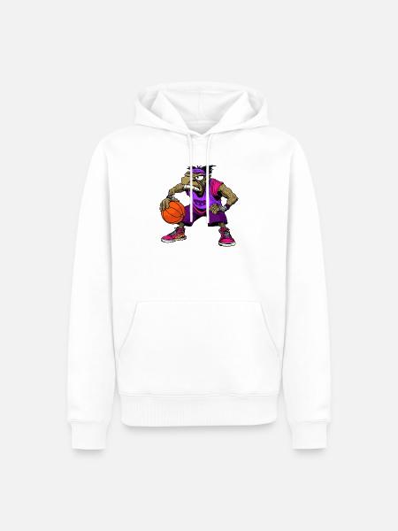 B-Ball Hip-Hop Rap - Männer Premium Bio Hoodie - Weiß
