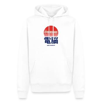 Besuchen Sie Cyberspace Land Of The Rising Byte - Männer Premium Bio Hoodie - Weiß - Vorne - Nico (187cm)