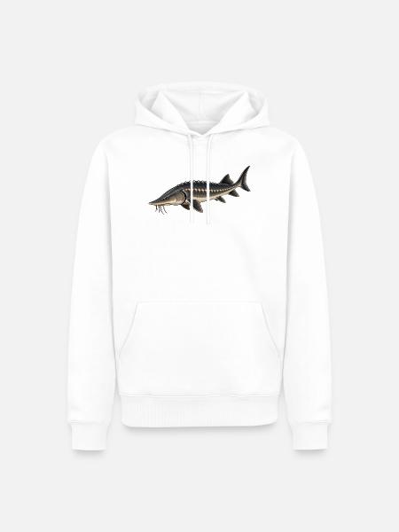 Stör Fisch Angeln - Männer Premium Bio Hoodie - Weiß