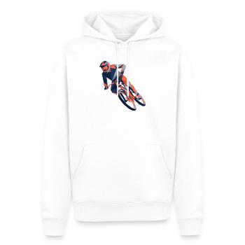 eometrische Origami-Mountainbiker-Polygonkunst - Männer Premium Bio Hoodie - Weiß - Vorne - Nico (187cm)
