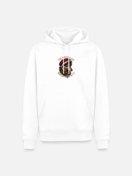 Wolf in Omas Verkleidung - Männer Premium Bio Hoodie - Weiß