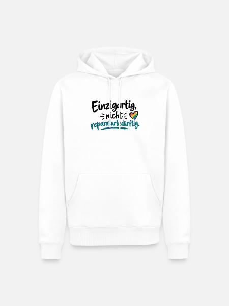 Einzigartig, nicht regulär Herz - Männer Premium Bio Hoodie - Weiß