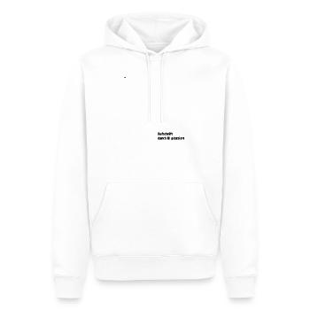 durch KI platziert - Männer Premium Bio Hoodie - Weiß - Vorne - Nico (187cm)