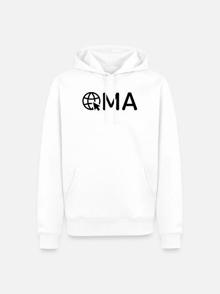 Oma mit Internet-Symbol – Schwarz - Männer Premium Bio Hoodie - Weiß