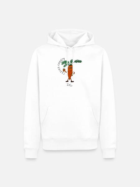 CleverCarrot – schlaue Karotte mit Büchern - Männer Premium Bio Hoodie - Weiß