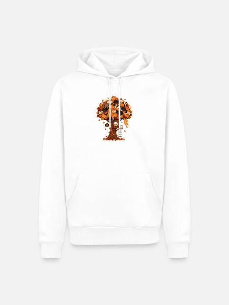 Katzenbaum Herbsttraum - Männer Premium Bio Hoodie - Weiß