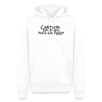 Cortisolspiegel putzen - Männer Premium Bio Hoodie - Weiß - Vorne - Nico (187cm)