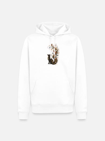 Blütenfuchs mit Schmetterlingsschweif - Männer Premium Bio Hoodie - Weiß